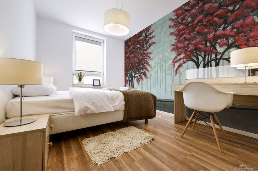 Red Trees Mural print