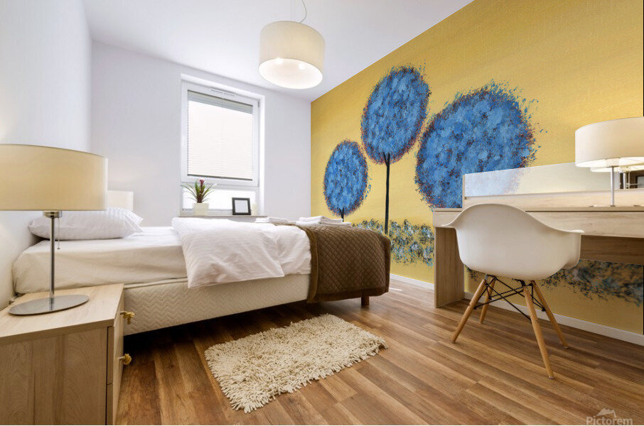 Triple Blue Mural print
