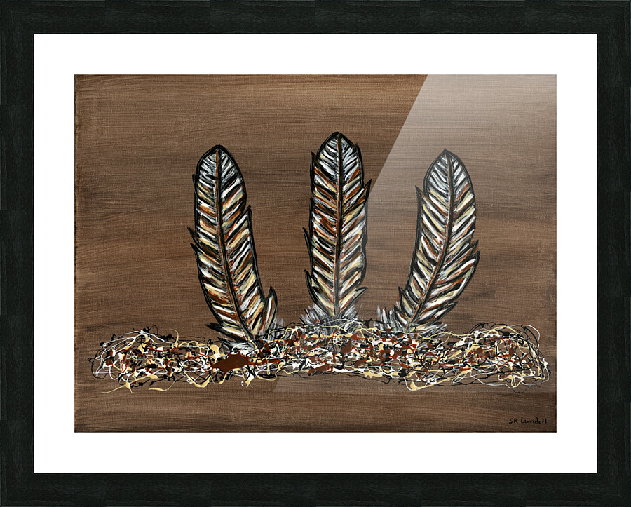 Three Feathers Picture Frame print