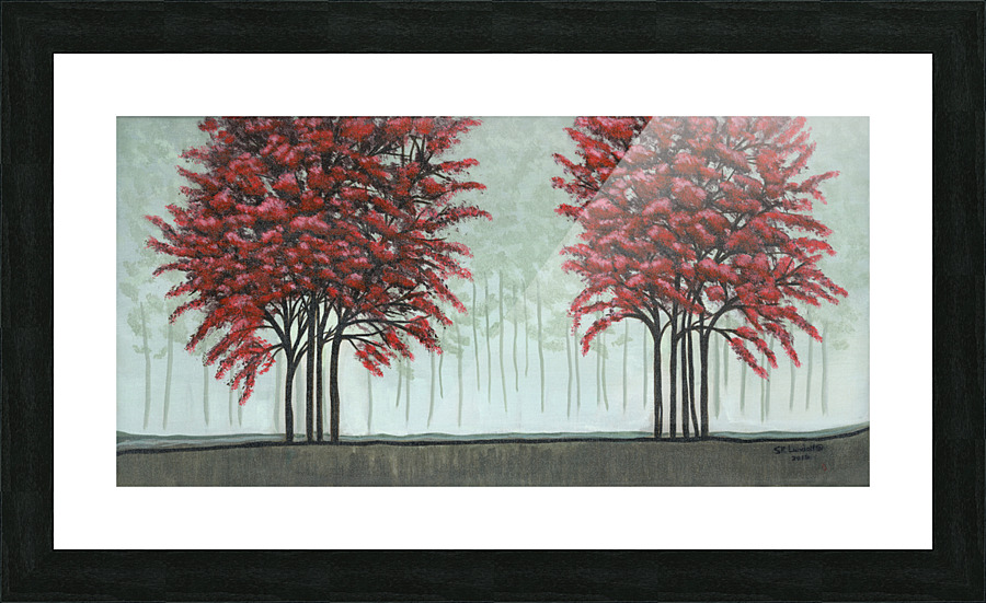 Red Trees Picture Frame print