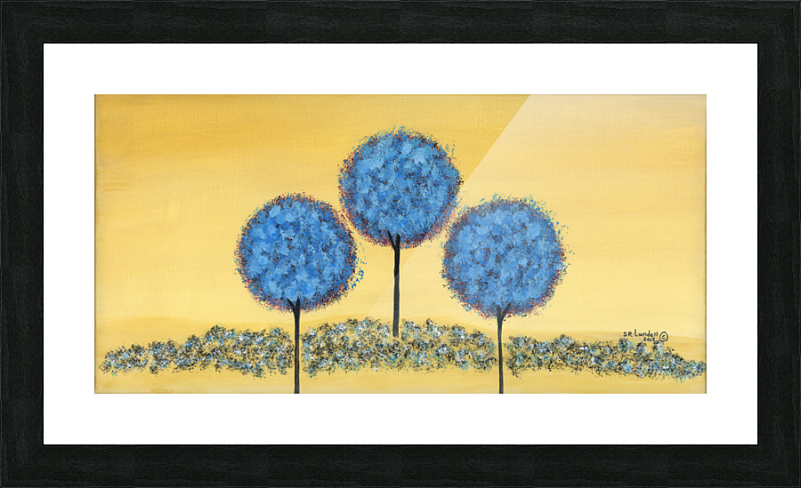 Triple Blue Picture Frame print