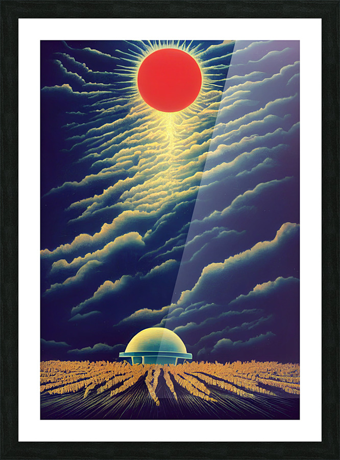 Retro Moon Picture Frame print