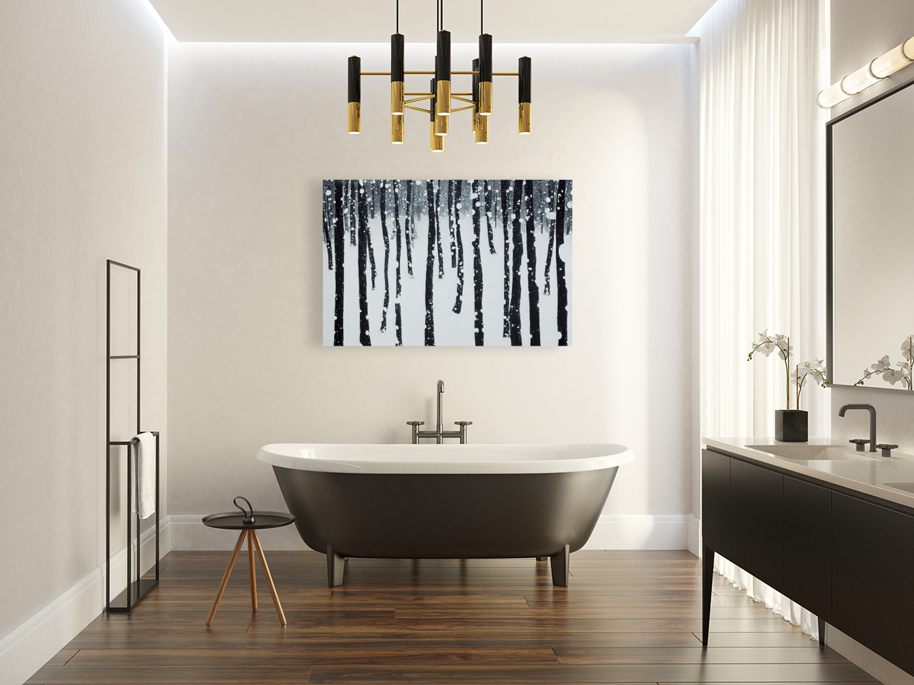 Light Snowy Forest Reproduction