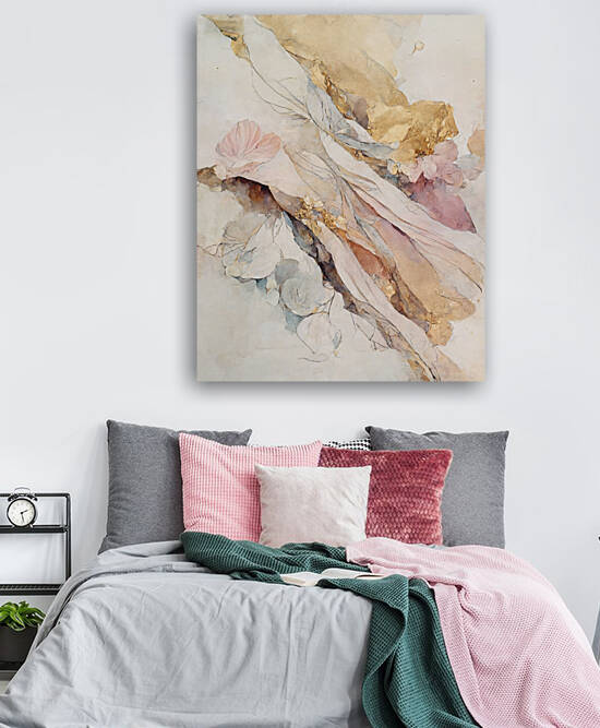 Abstract Golden Line Water Color by Dustin Hahn