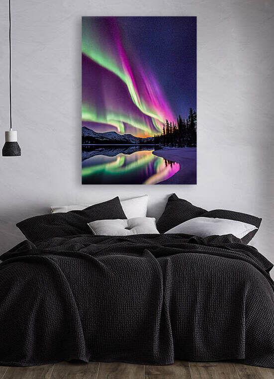 Mountains Under Northern Lights by Dustin Hahn