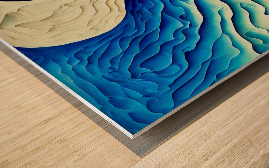 Abstract Ocean Sand Wood print