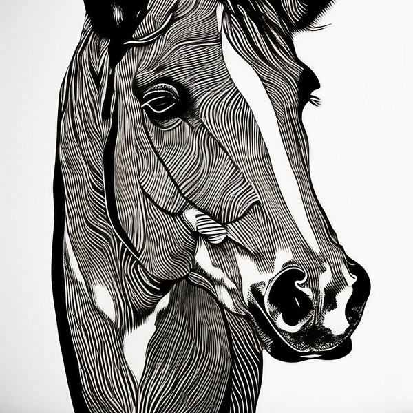 Claire. Horse. Line Art. Digital Download