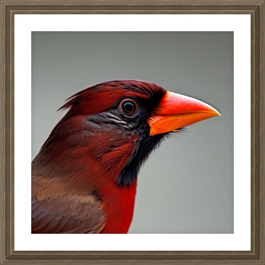 The Gaze. Cardinal. Picture Frame print