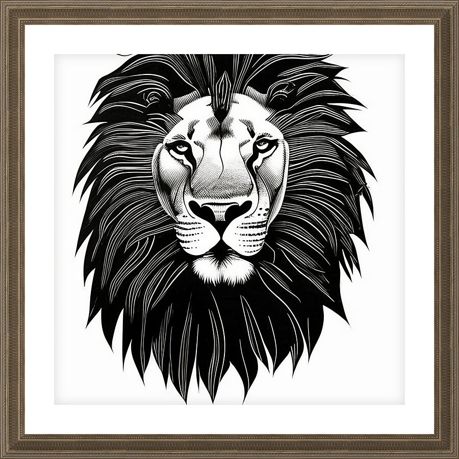 Leo. Horse. Line Art. Picture Frame print