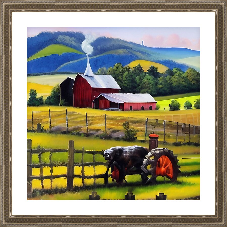 Daily Life. Farm Life Picture Frame print