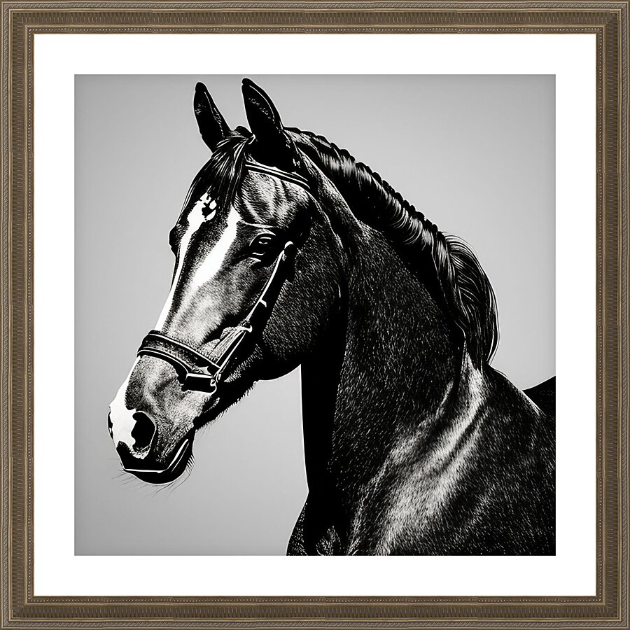 Sinbad. Horse. Line Art. Picture Frame print