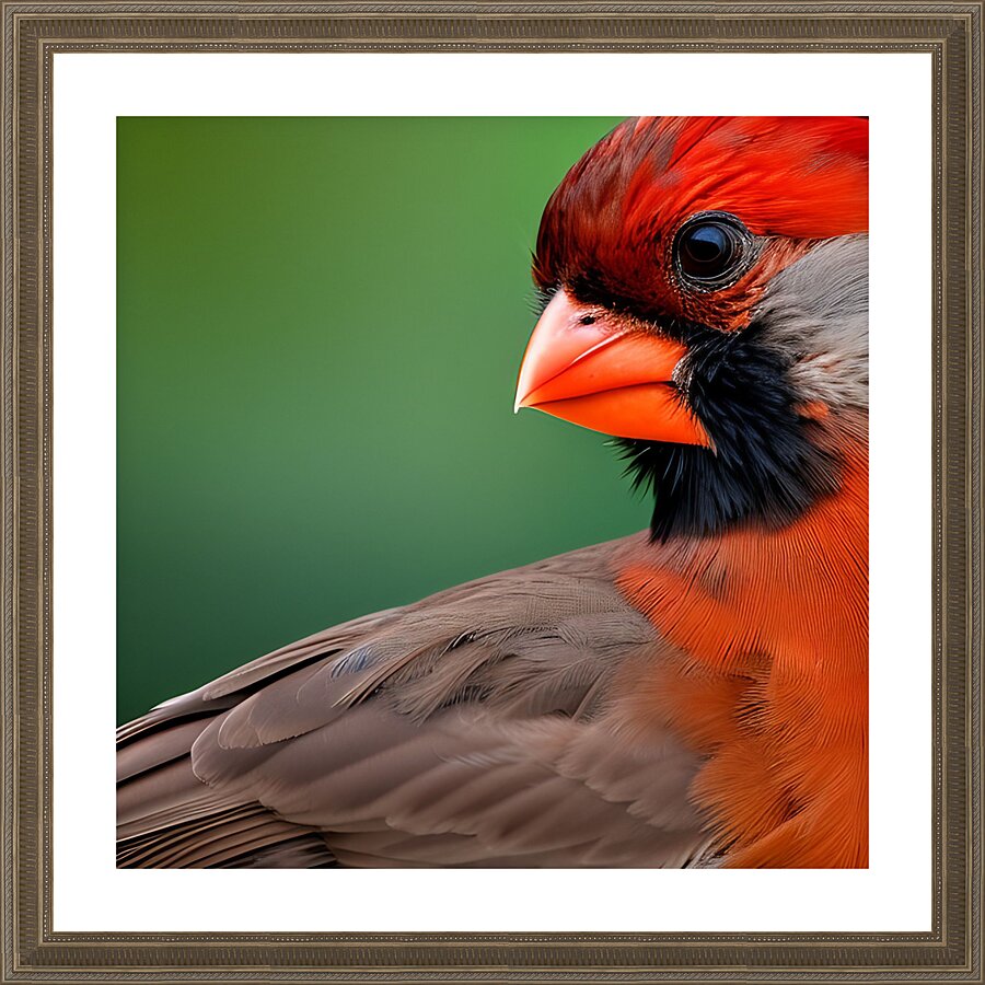 Attentive. Cardinal. Picture Frame print