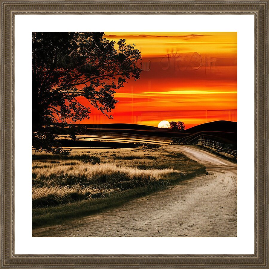 A Serene Sunset Picture Frame print