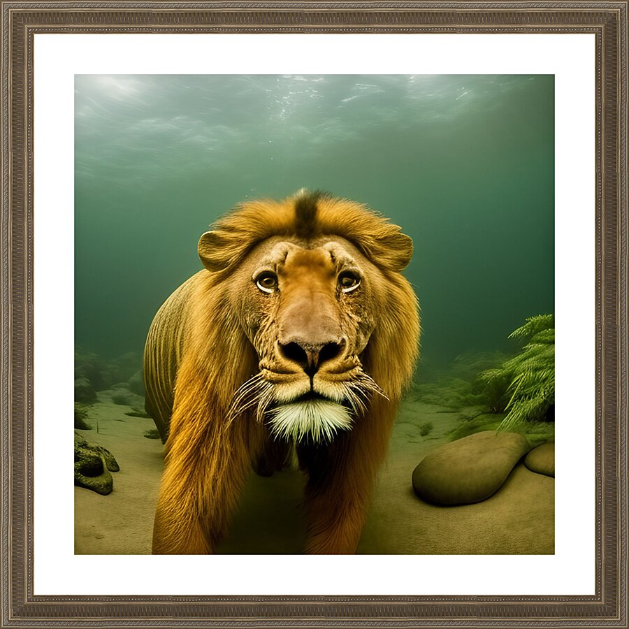 Lion. Playtime. Picture Frame print