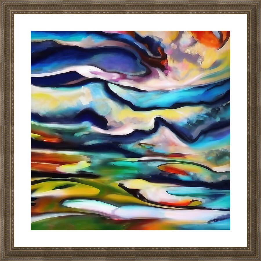 Mountain View. Abstract. Picture Frame print
