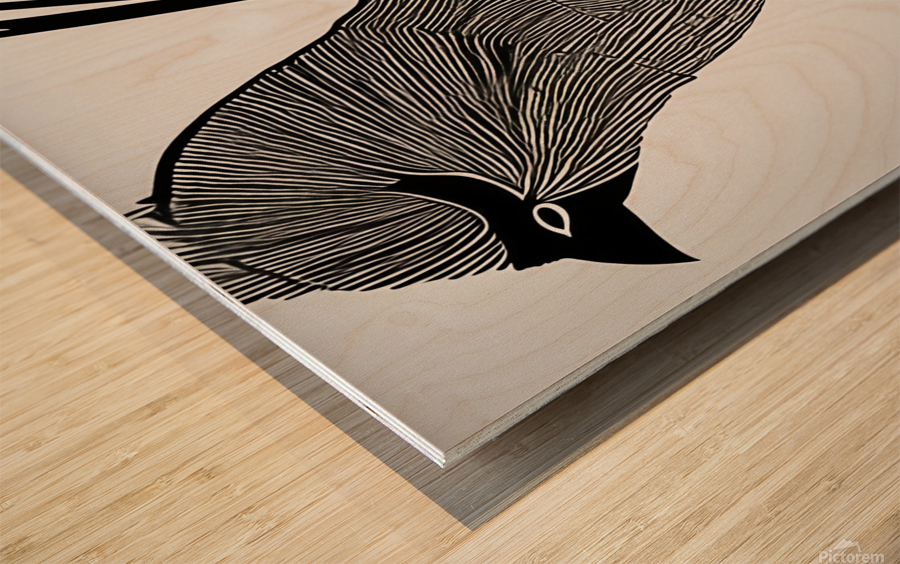 Memorized. Cardinal. Wood print