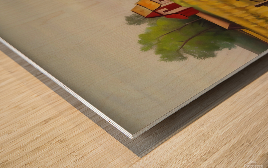 The Rural Oasis. Countryside. Wood print