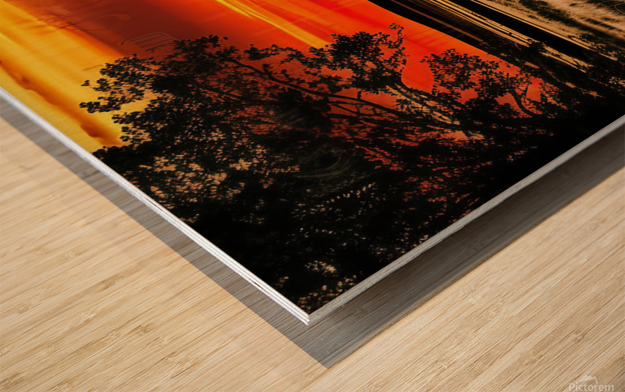 A Serene Sunset Wood print