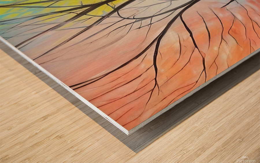 A Walk in Paradise. Abstract.  Wood print