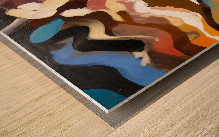 Mountain View. Painting Wood print