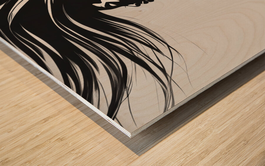 Silhouette of Strength Collection 1 - The Artful Mane 62 Wood print