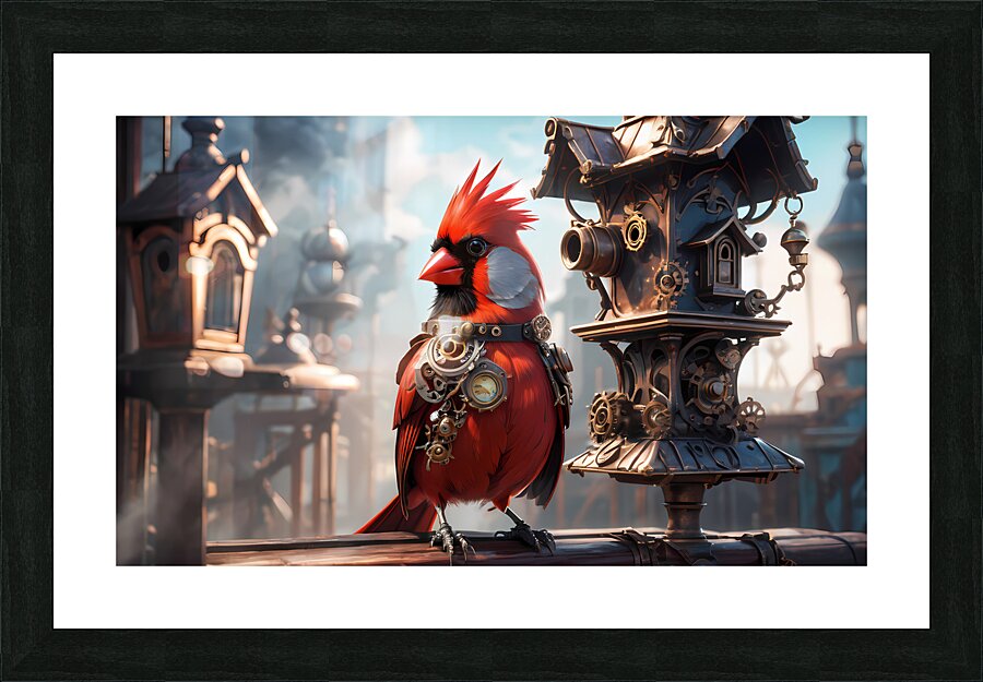 Steam Punk Cardinal Picture Frame print