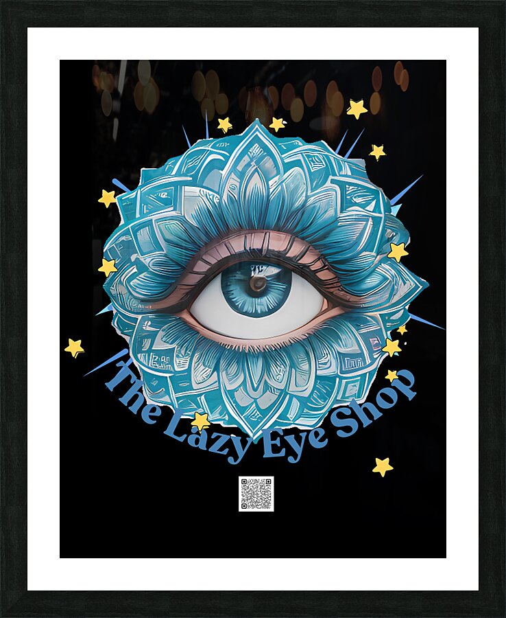 Blue Lazy Eye Design Picture Frame print