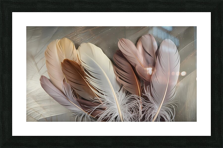 Timeless Grace: Harmonious Feather Artwork Picture Frame print