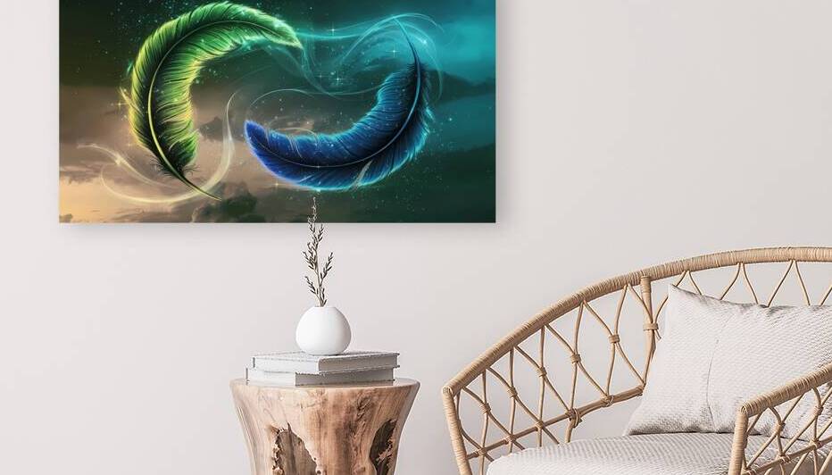 Ethereal Feathers: A Mystical Jewel-Toned Artwork by Connected Creations