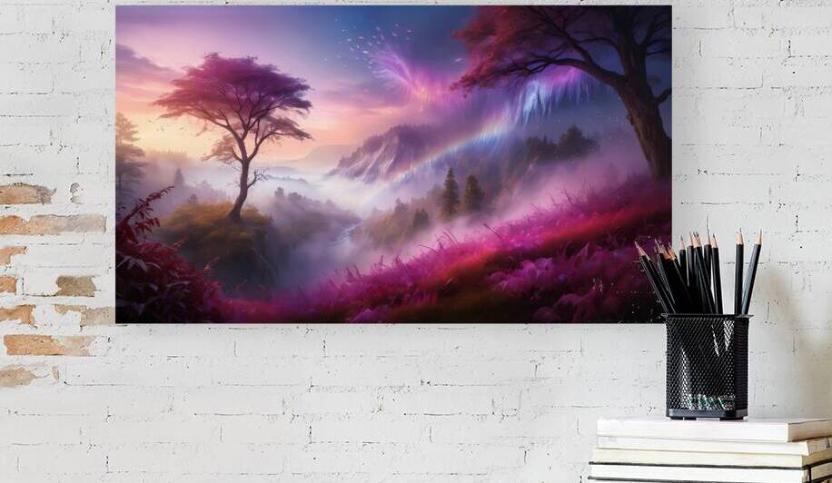 Enchanted Forest at Sunrise: Mystical Nature Wall Art by Connected Creations