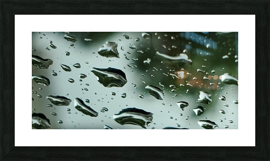 Rain Drops on Windshield Picture Frame print