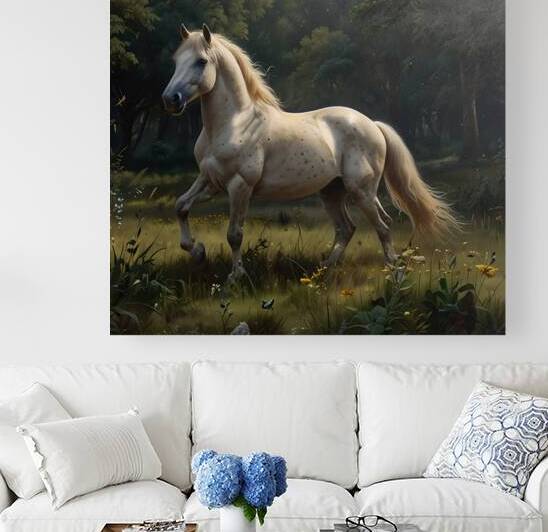 The Majestic White Horse: 19th Century Classic Masterpiece - Ultra-HD Restoration by sama photo