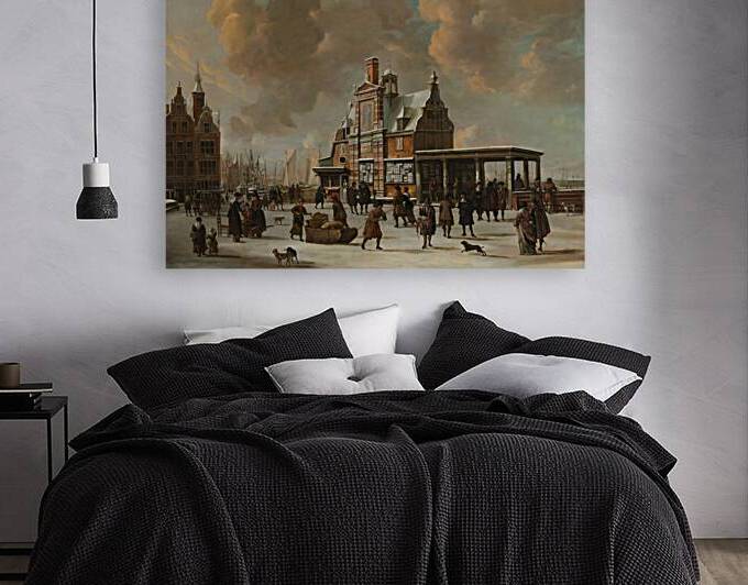 Dutch Golden Age Winter Scene – 16K Ultra HD Panoramic City Square Masterpiece by sama photo