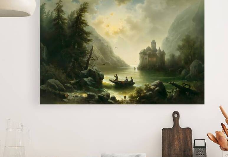 The Enchanted Fortress: 16k Restored Romantic Masterpiece by sama photo