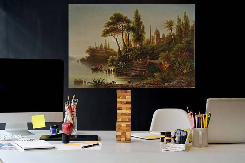 The Golden Mirage – Orientalist Landscape Remastered 16K Ultra-HD Wall Art by sama photo