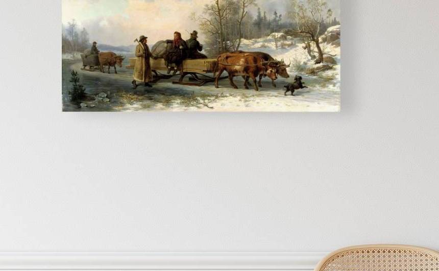The Timber Sledge – 19th Century Winter Landscape Remastered 17K Wall Art by sama photo