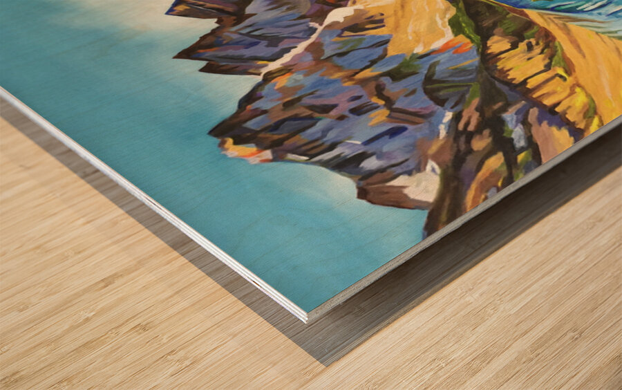 Reflection in Sapphire Wood print