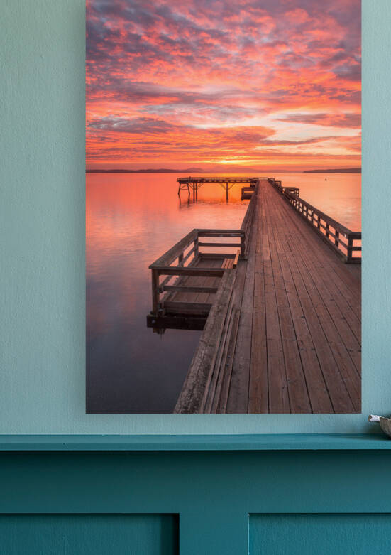 Sunrise at the Sidney Pier Portrait Style by Wolfbrotherphoto