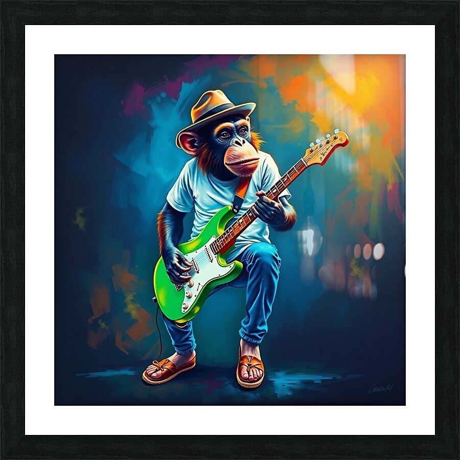 Singe guitariste  Picture Frame print