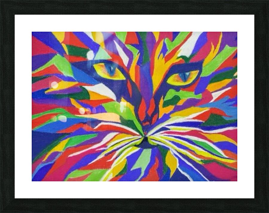 Cat colored Puzzled Picture Frame print