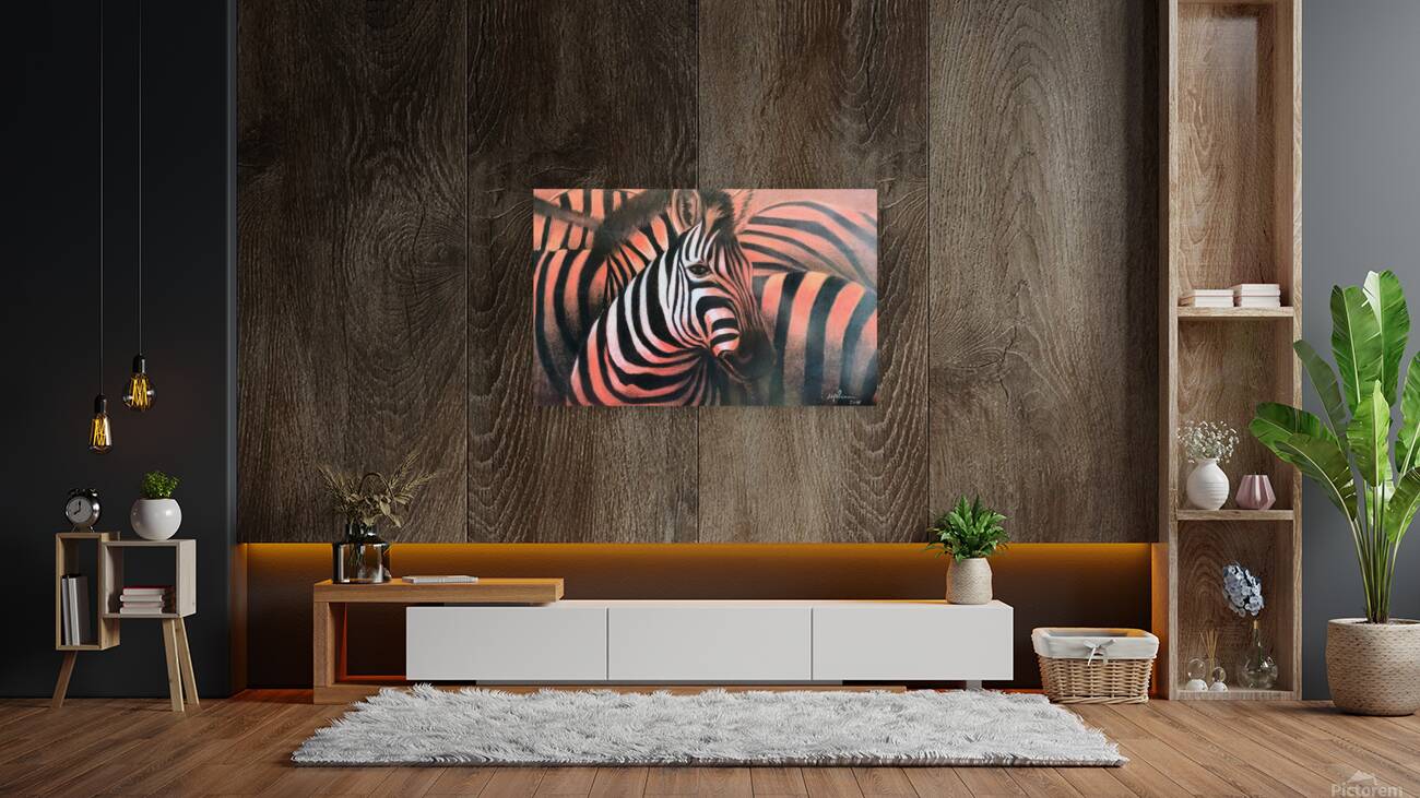 Zebra at Sunset Reproduction