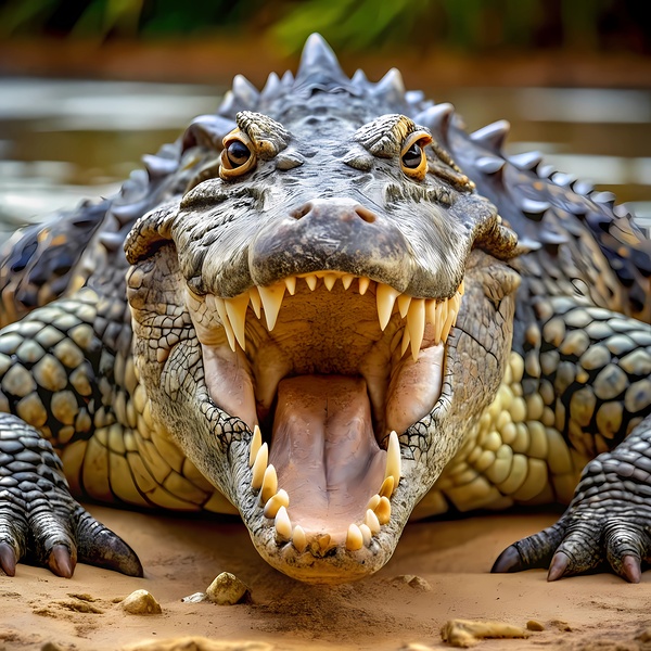 an angry african crocodile by rassam Wall Art