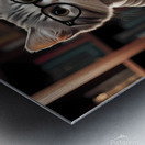 cat in the library Metal print