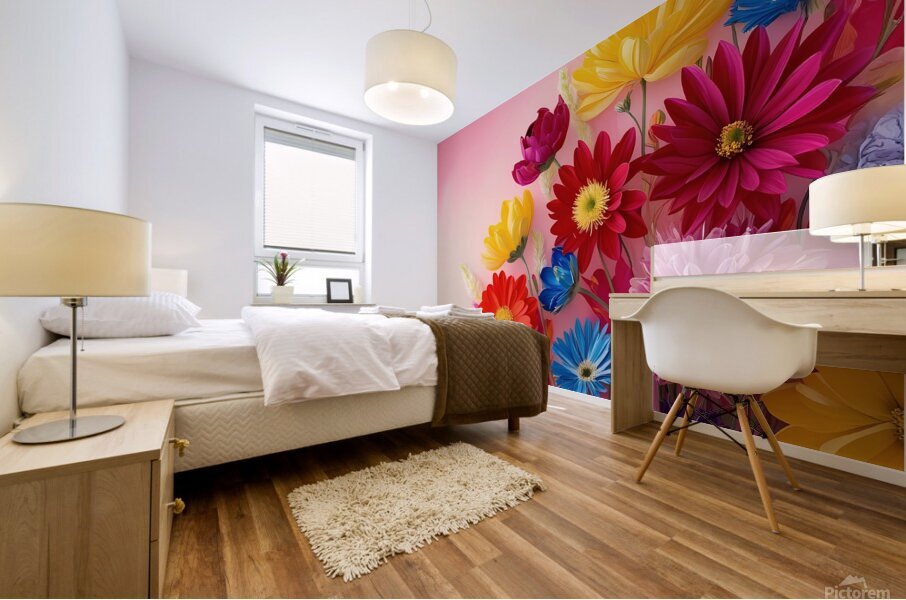  A vibrant soft pink background  Mural print