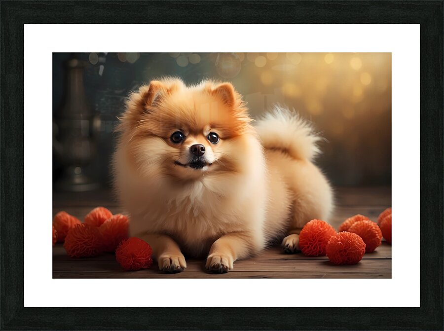 pomeranian Picture Frame print
