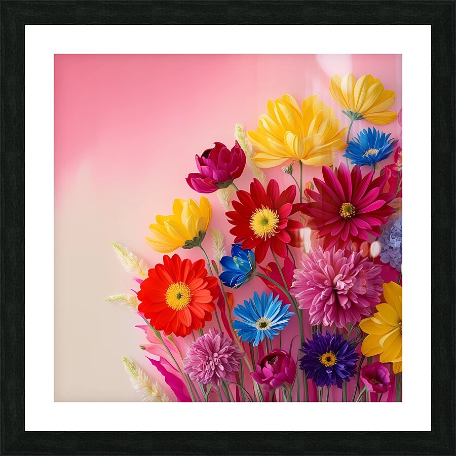  A vibrant soft pink background  Picture Frame print