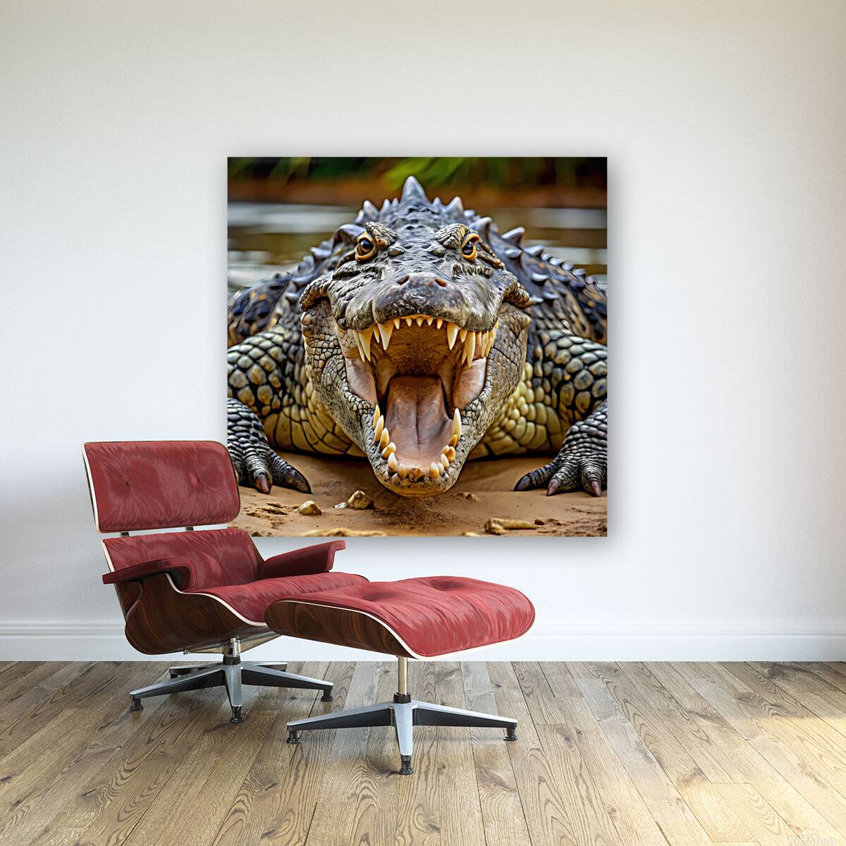 an angry african crocodile by rassam Wall Art