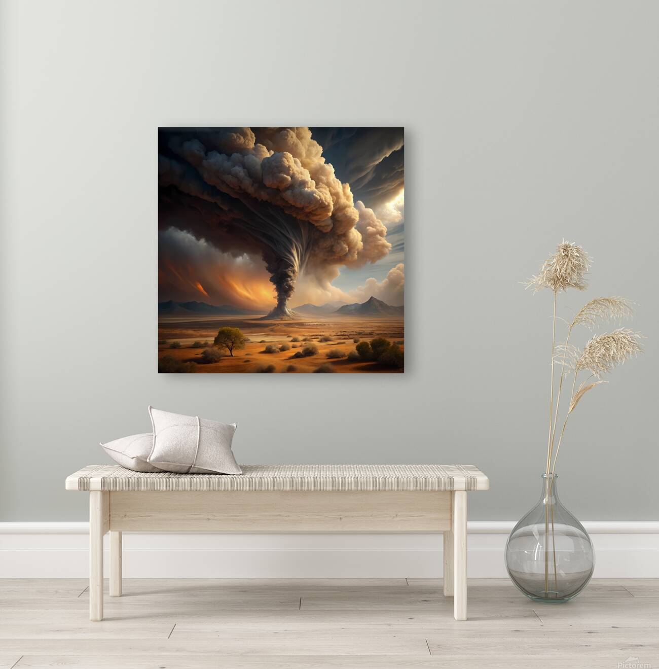 Rassam Collection a tornado that hits the desert by rassam Wall Art
