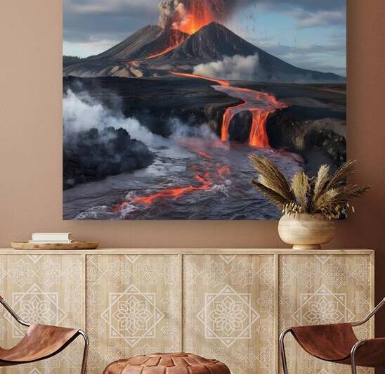 volcanic mountain eruption by rassam