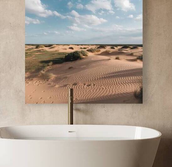 a panoramic photo of a vast desert landscape  by rassam